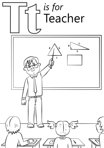 T Is For Teacher Coloring Page